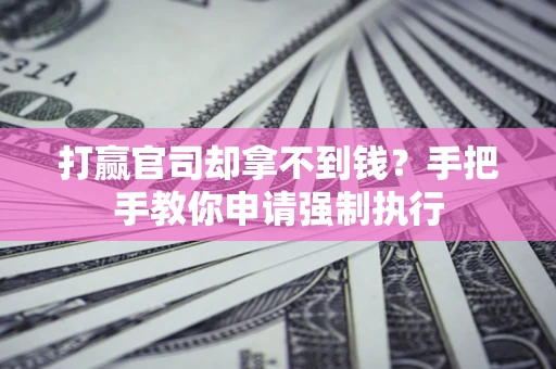武汉打赢官司却拿不到钱？手把手教你申请强制执行