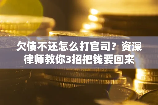 武汉欠债不还怎么打官司？资深律师教你3招把钱要回来