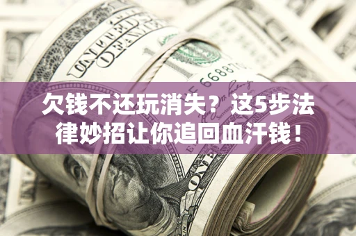 武汉欠钱不还玩消失？这5步法律妙招让你追回血汗钱！