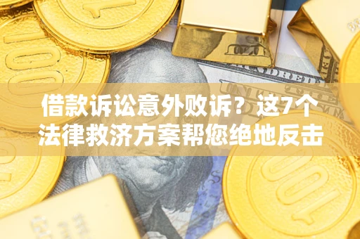 武汉借款诉讼意外败诉？这7个法律救济方案帮您绝地反击！