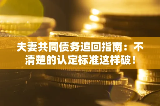 武汉夫妻共同债务追回指南：不清楚的认定标准这样破！